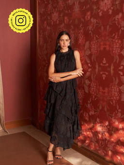Style Island - Womens Giselle Tiered Self Design Maxi Dress