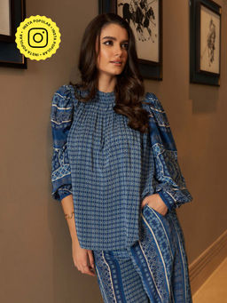 Style Island - Blue Denver Mulberry Top