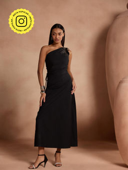 Style Island - Black Amanda One Shoulder Maxi Dress
