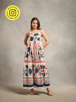Style Island - White Kaitlyn Printed Maxi Dress