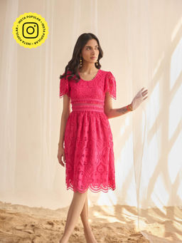 Style Island - Pink Alana Lace Dress
