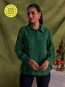 Style Island - Cheryl Lace Shirt - Green
