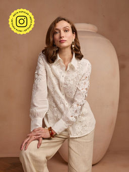 Style Island - Cheryl Lace Shirt - Off White