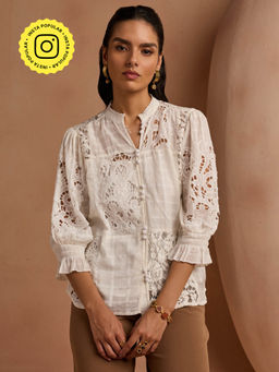 Style Island - Adeline Lace Blouse - White