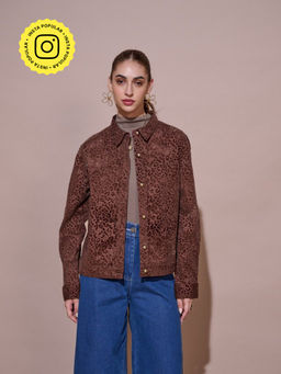 Style Island - Women Helena Printed Brown Shacket