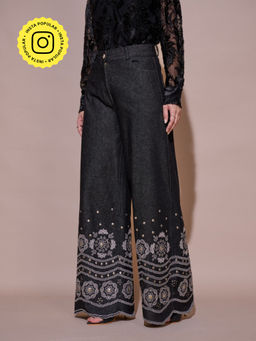 Style Island - Women Cotton Black Casual Trouser