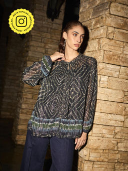 Style Island - Black Anne Lurex Top