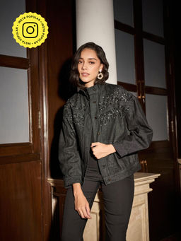 Style Island - Black Margaret Denim Jacket