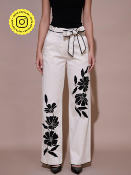Style Island - White Bianca Embroidered Pant