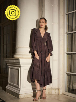Style Island - Brown Sara Cutout Midi Dress