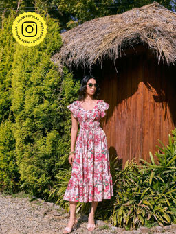 Style Island - Pink Martha Printed Dress