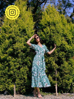 Style Island - Green Rachel Printed Dress