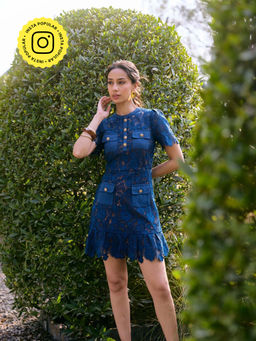 Style Island - Blue Britney Lace Dress