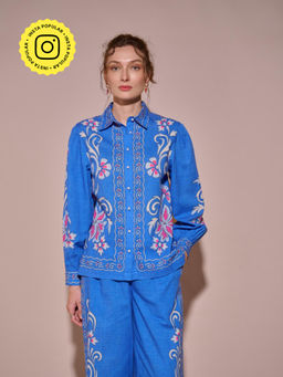 Style Island - Blue Isla Printed Shirt