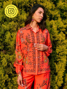 Style Island - Orange Freya Printed Shirt