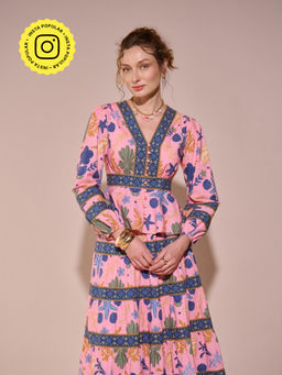 Style Island - Pink Edwina Peplum Top