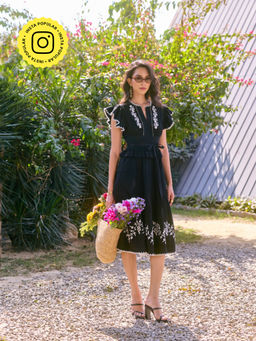 Style Island - Black Eden Peplum Dress with Belt
