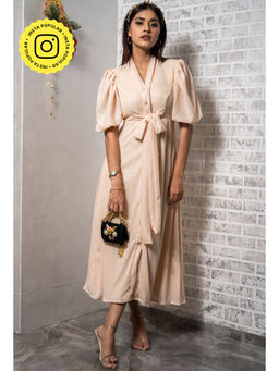 Label Swish - Off White Sequin Midi Dress