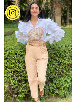 Label Swish - White Embellished Shirt