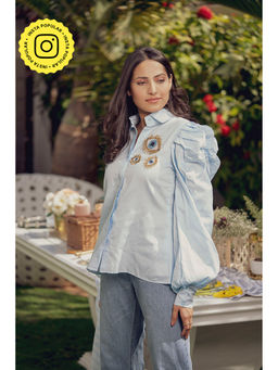 Label Swish - Sky Blue Evil Eye Shirt
