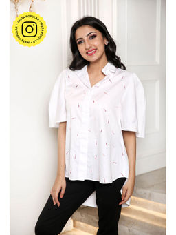 Label Swish - House Party White Cotton Tassel Shirt