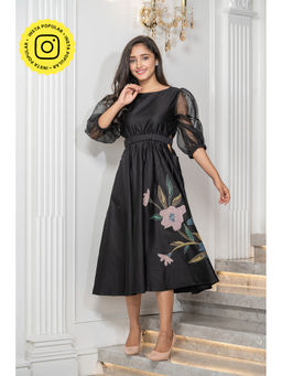 Label Swish - Black Cutout Patch Dress