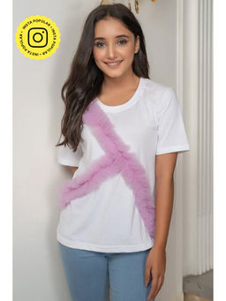 Label Swish - Lilac Tulle White T-Shirt