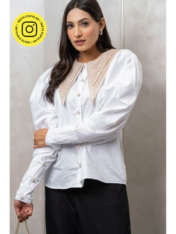 Label Swish - White Pintuck Shirt