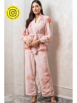 Label Swish - Peach Tie Dye Color Splash Co-Ord (Set of 3)
