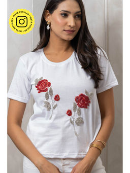 Label Swish - White The Rose T-Shirt