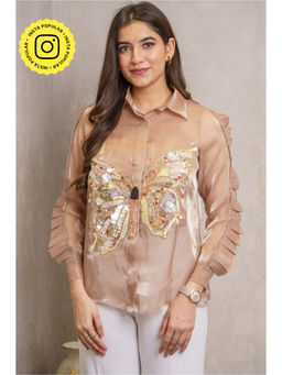 Label Swish - Lulu Lounge Gold Paper Organza Butterfly Embellished Shirt (Set of 2)