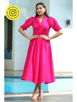 Label Swish - Swish SoirAe Hot Magenta Midi Dress