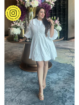 Label Swish - White Balloon Dress
