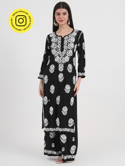 The Chikan Label - Black Women's Chikankari Co-Ord Set