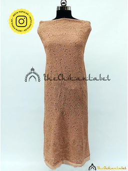 The Chikan Label - Siya Viscose Chikankari Beige Unstitched Kurti with Dupatta