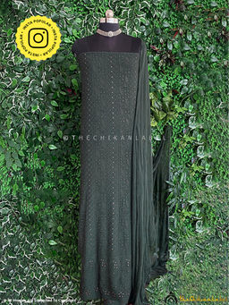 The Chikan Label - Siya Viscose Chikankari Grey Unstitched Kurti with Dupatta