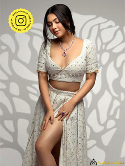 The Chikan Label - Reem Sameer Shaikh White Semi-Stitched Lehenga with Blouse and Dupatta