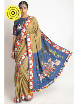 UDD DESIGN - Dhavali Multi-Color Saree with Unstitched Blouse