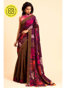 UDD DESIGN - Gaja Multi-Color Saree with Unstitched Blouse