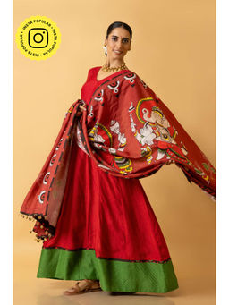 UDD DESIGN - Women's Natya Ganapati Printed Tassels Dupatta