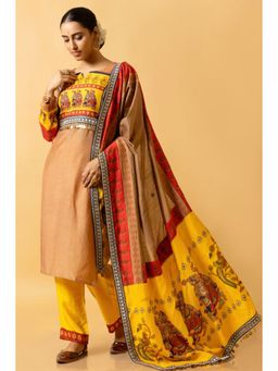 UDD DESIGN - Women's Ras Lila Radha Printed Tassels Dupatta