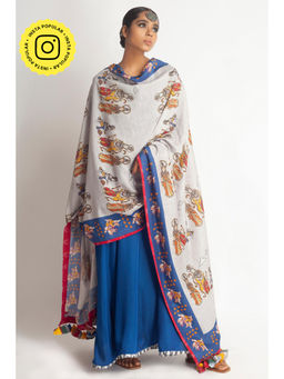 UDD DESIGN - Women's Hanuman Printed Tassels Dupatta