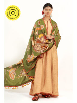 UDD DESIGN - Women's Saraswati Printed Tassels Dupatta
