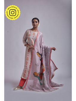 UDD DESIGN - Women's Rose Printed Gota Dupatta