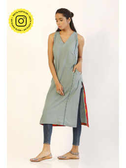 UDD DESIGN - Shiv Grey Kurta with Pant and Dupatta (Set of 3)