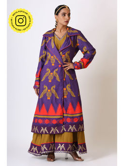UDD DESIGN - Prateeti Purple Trench Printed Coat