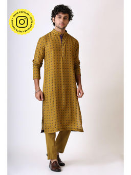 UDD DESIGN - Smriti Olive Buti Kurta and Pant (Set of 2)