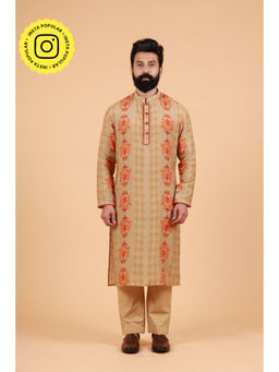 UDD DESIGN - Vidyut Beige Kurta and Pant (Set of 2)