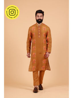 UDD DESIGN - Vidyut Mustard-Gold Kurta and Pant (Set of 2)