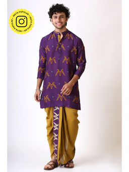 UDD DESIGN - Smriti Purple Dohti Kurta and (Set of 2)